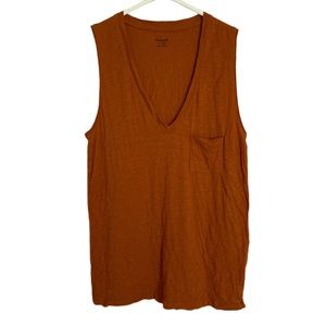 Madewell sleeveless burnt orange rust top